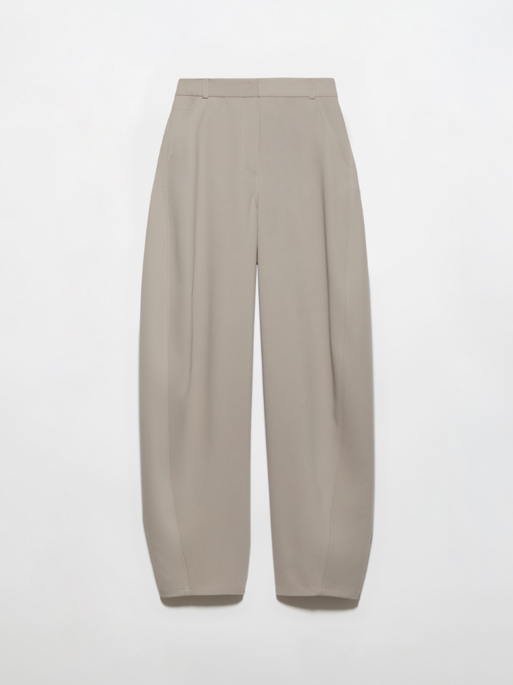 Suede belt, turtledove | MAX&Co. Barrel-leg stretch trousers - LIGHT GREY - MAX&Co.